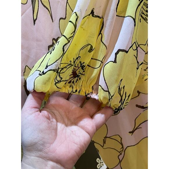 NWT Taylor Ruffle Hem Floral Chiffon Dress Size 8 - Picture 8 of 10